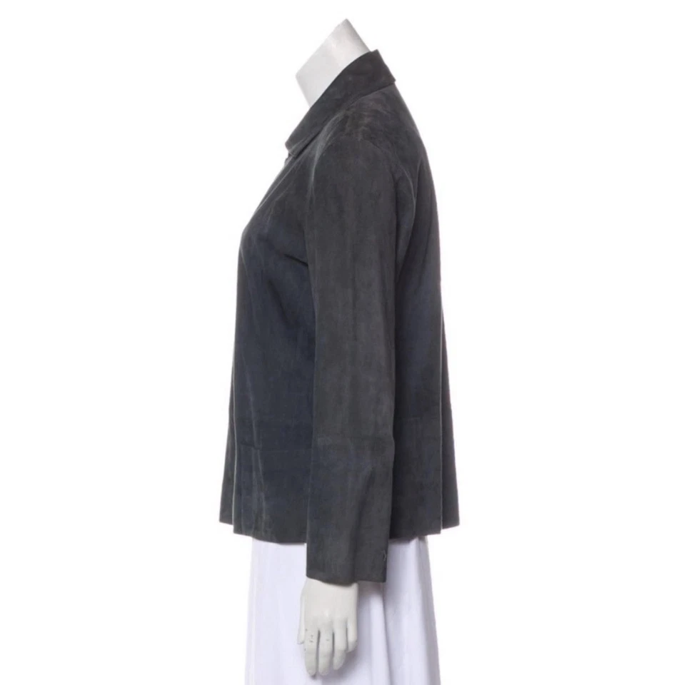 Louis Vuitton Vintage LV Charcoal Suede Leather Jacket - Image 4 of 4