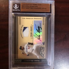2004 PLAYOFF PRIME CUTS SIGNATURE DODGERS PATCH AUTO 2CLR PEDRO MARTINEZ BGS#/10