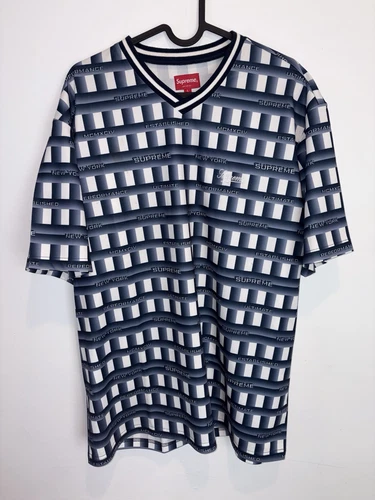 Supreme T Shirt 20SS GRID SOCCER JERSEY L Polyester Marine Total Pattern Y2K