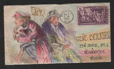US PHILIPPINES 1938 FANCY "ACE" HANDPAINTED ALL OVER DESIGN ON AIR MAIL COVER