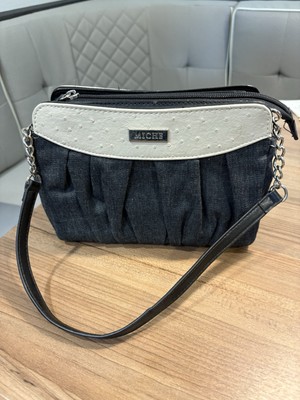 Miche Deniece Demi HandBag Classic Shell Retired Dark Denim Ostrich Leather