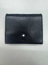 Montblanc Wallet Coin Purse Black Leather Unisex