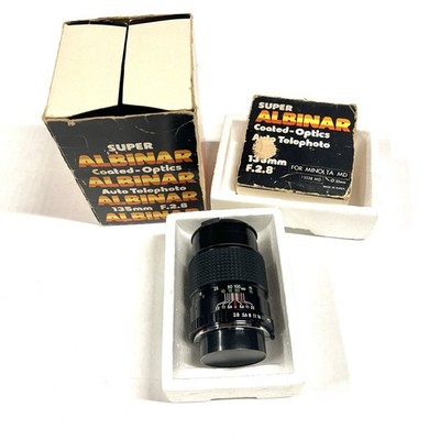 Super Albinar auto 1:2.8 f=135 52 coated 831189 13528 minolta MD Camera Lens VTG