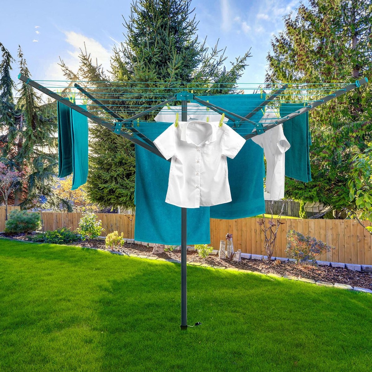 Garden Rotary Clothes Dryer Spike 50m Garden Arm Rotary Washing