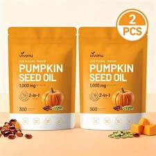 VivoNu Pumpkin Seed Oil with Saw Palmetto Capsules|Cold Pressed, Pure Virgin Oil