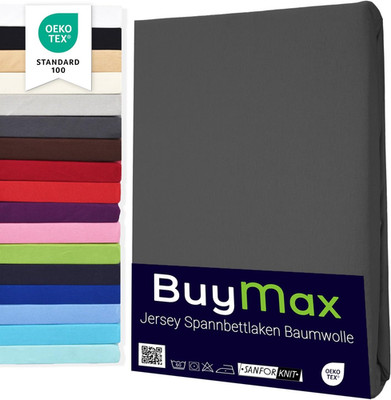 Buymax Spannbettlaken 140X200Cm Baumwolle 100% Spannbetttuch Bettlaken Jersey, M