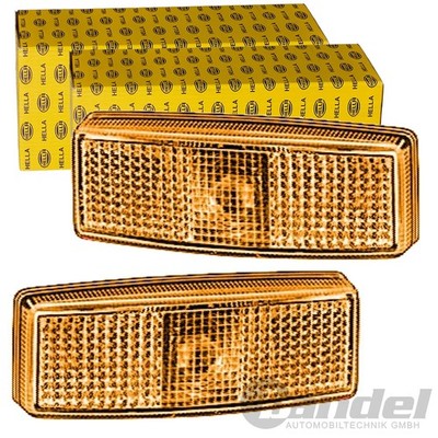 2x HELLA SEITENMARKIERUNGSLEUCHTE GELB HALOGEN 12V | 2PS 006 717-031