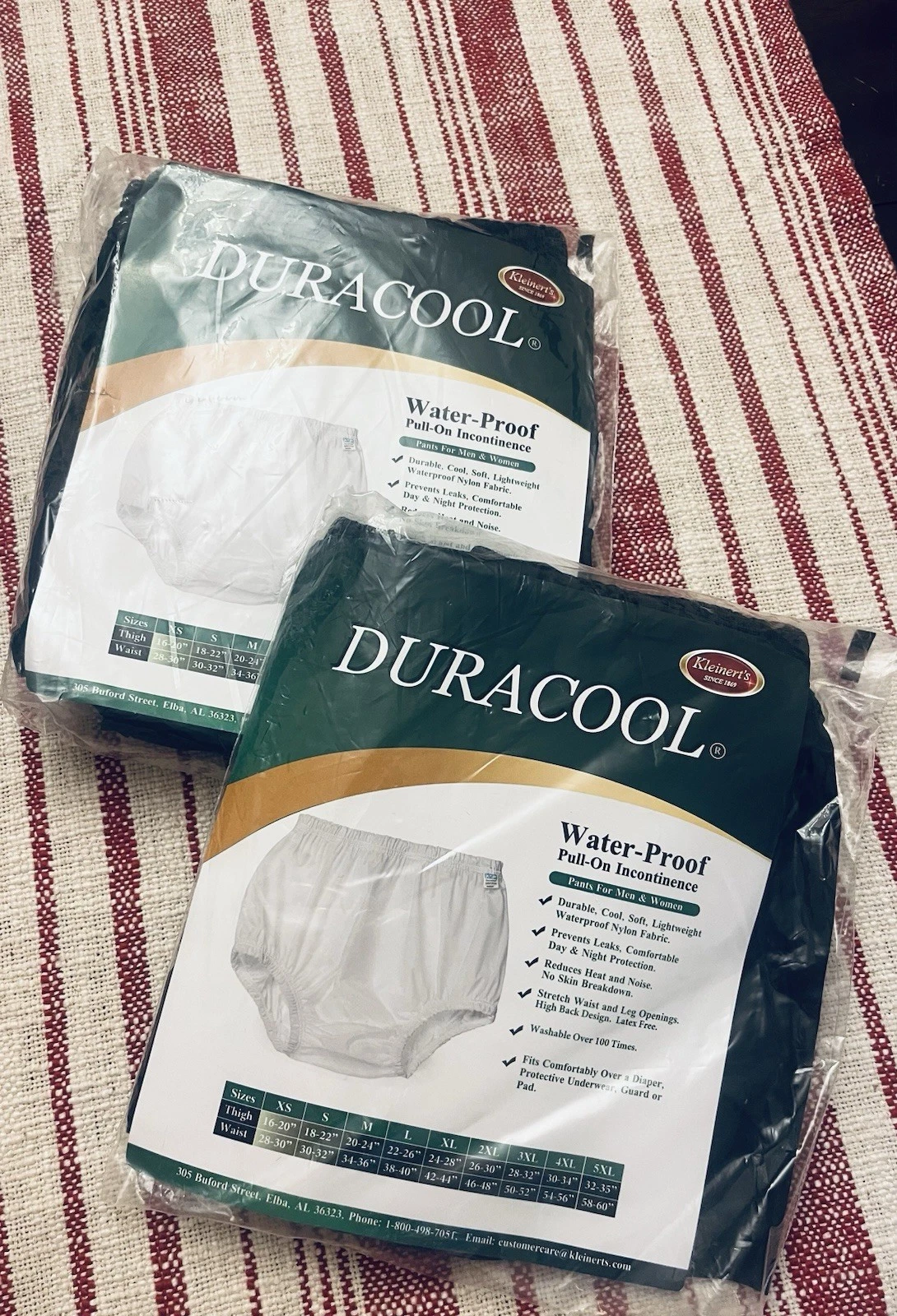 Kleinert’s Lot Of 2 Duracool Water-Proof Pull-On Underwear Black Size XL D-1000