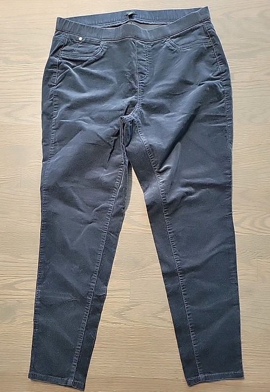 NWT Talbots Petite Corduroy Leggings Stretch Gray size XP Pull On Elastic Waist