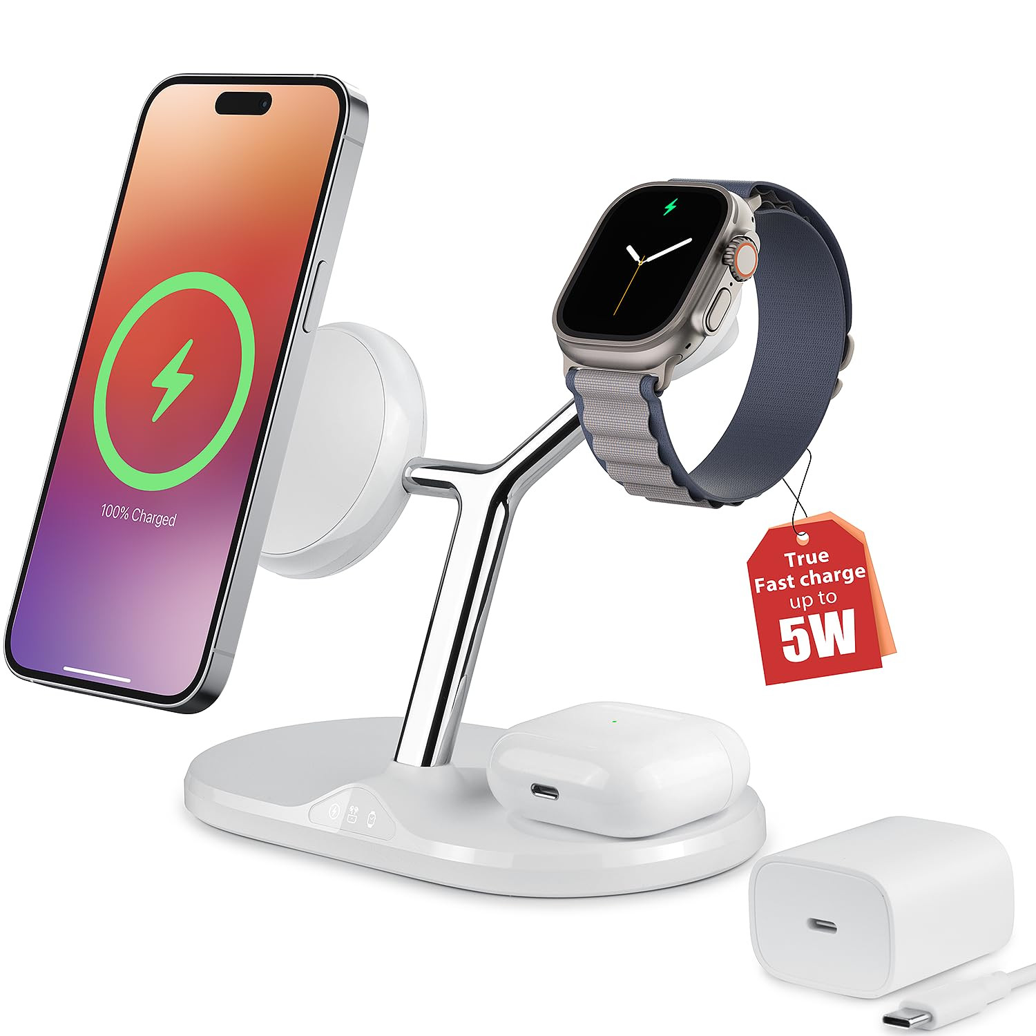 3-in-1 Wireless Charging Station for Apple Devices - Fast Charging Station fo...