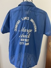 VTG Women’s 60-70’s Button Bowling Shirt  40 Hilton USA Marge Auck Bucyrus City