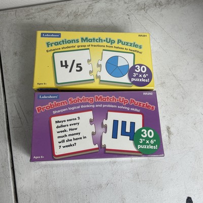 NEW SEALED Lakeshore Problem Solving / Fractions Set Of 2 Puzzles 