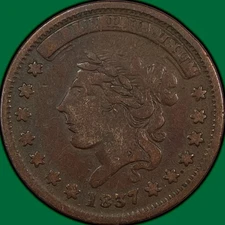 1837 Millions for Defense Not One Cent for Tribute Hard Times Token Fine F#33108