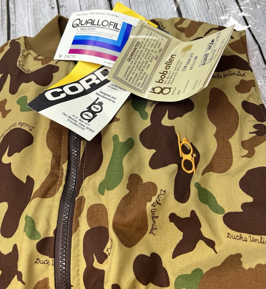 Vintage Bob Allen Shooting Vest Ducks Unlimited Camo Blaze Puffer Reversible 70s - Image 2 of 4