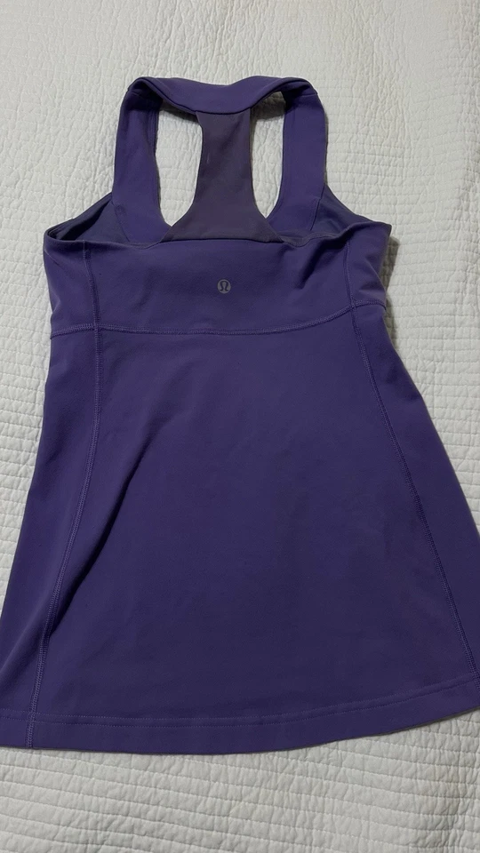 Camiseta sin mangas para mujer Lululemon, talla 6, púrpura, yoga gimnasio entrenamiento Foto 3 de 4