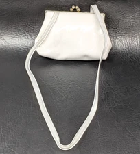 Vintage White Vinyl Girls Kids First Communion Wedding Shoulder Purse Bag Clutch