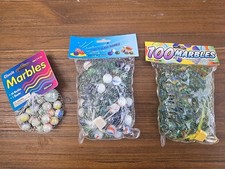 Glass Marbles Lot 3 Bags With Nets 225 Pieces