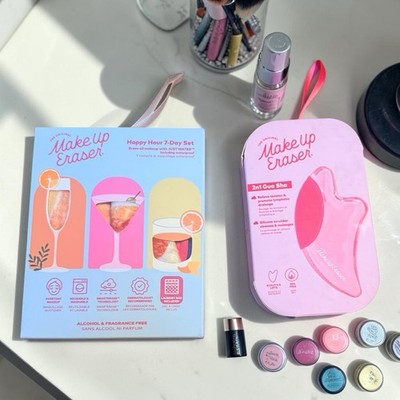 Make Up Eraser 7 Day Set Happy Hour Cocktail Drinks And 2 In 1 Gua Sha Bundle