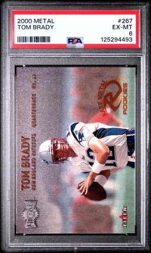 2000 METAL #267 TOM BRADY ROOKIE RC PSA 6