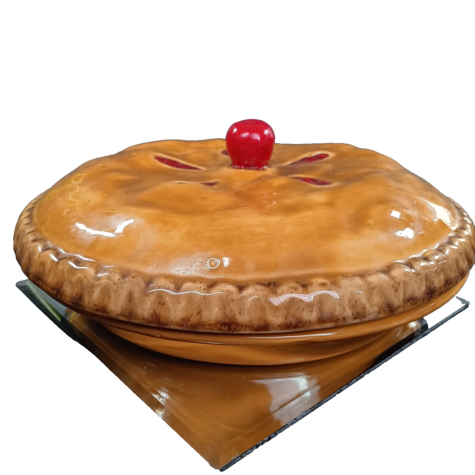 Covered Dish, Vintage Ceramic, Pie Plate, Cookie Bowl, Novelty Dessert Dish