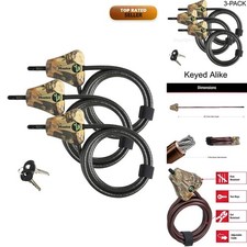 Master Lock Python Adjustable Camo Cable Lock 3-Pack Keyed Alike w/6 Keys