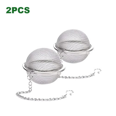 2 Pack Tea Ball Strainer   Stainless Steel Mesh Infuser for Loose Leaf Tea & Her