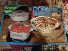 Vintage Corning Ware Kitchen Starter Set A-300 Blue Flower NIB