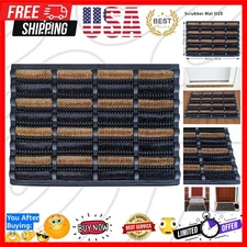 Water-Resistant Mud Scrubber Tray Mat - Non-Slip Doormat 29.5 x 17.5 Inch