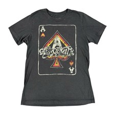 Aerosmith Black Graphic T-Shirt, Size M, Original Rock & Pop Band Tee