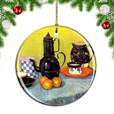 Van Gogh Still Life Blue Enamel Coffeepo Christmas ornament city travel souvenir