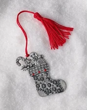 Avon Jolly Stocking 2025 Pewter Collectible Ornament Christmas Tree NEW BOXED