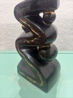 Vintage MCM Kron Ceramic Lamp Zig-Zag Mid Century Modern Atomic black gold 1950s — photo 5