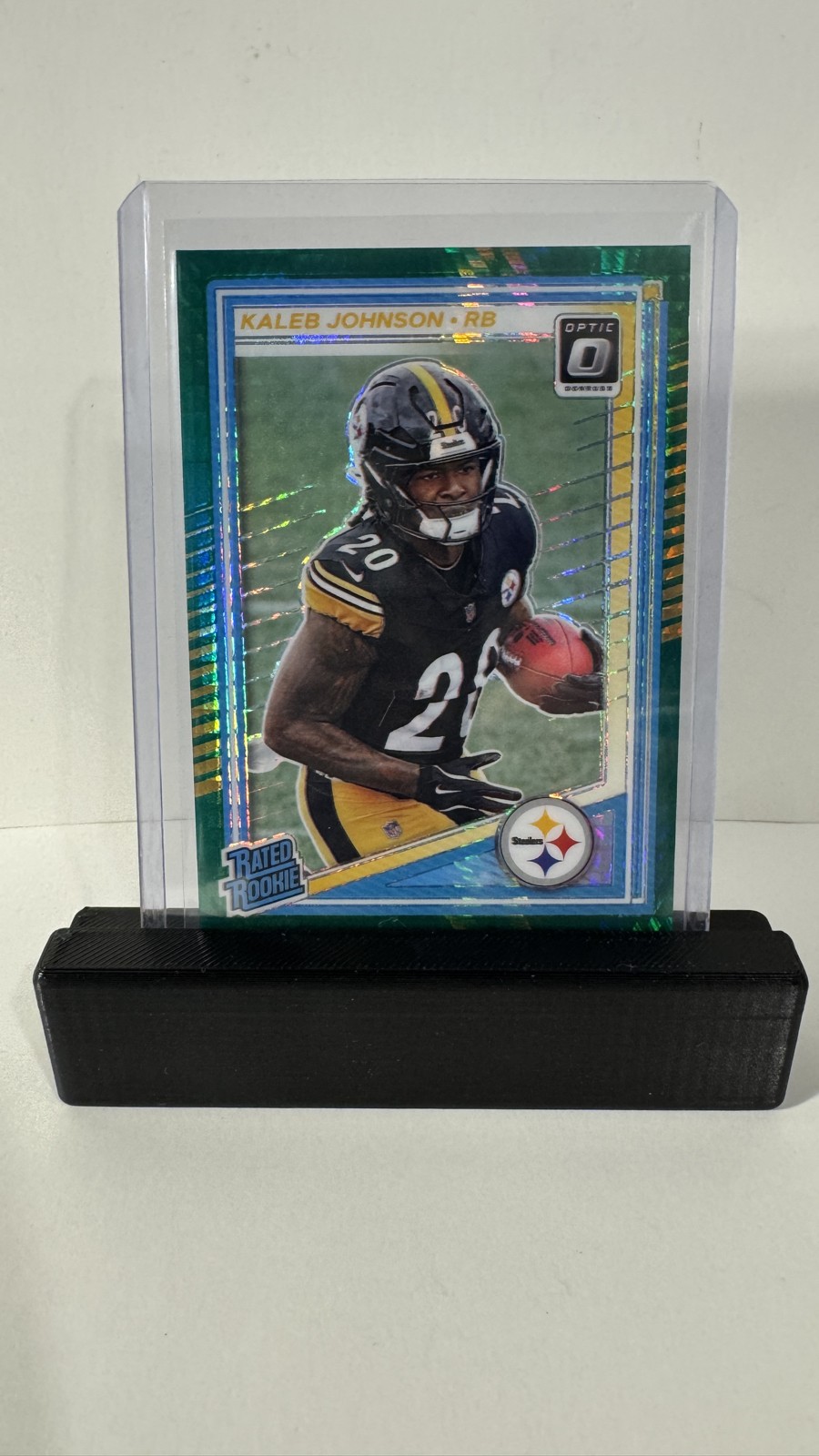 2025 Panini Donruss Optic - Rated Rookie Kaleb Johnson #232 Green Hyper Prizm...