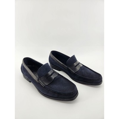 Florsheim Mens Navy Blue Suede Leather Penny Loafers Dress‎ Shoes 11.5 Florsheim Loafer Blue Casual Shoes for Men for sale | eBay main image 4