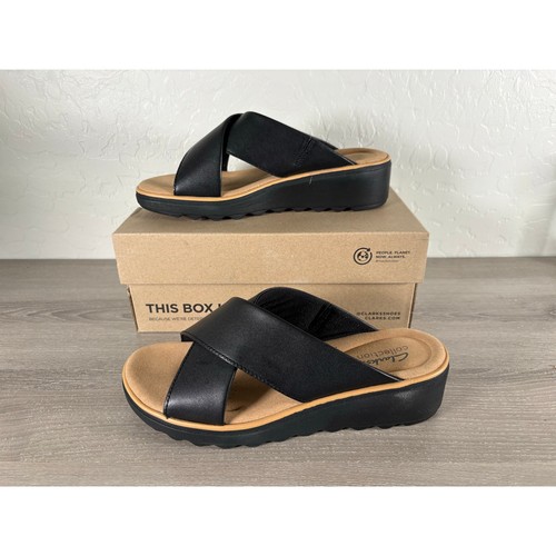 Clarks Collection Jillian Gem schwarze Damen-Lederslipper Größe 8 Weite - Bild 2 von 8