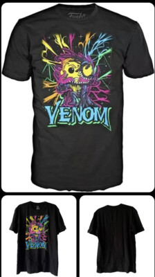 Marvel Eddie Brock Venom Black Light T-Shirt - Size Medium (Adult)