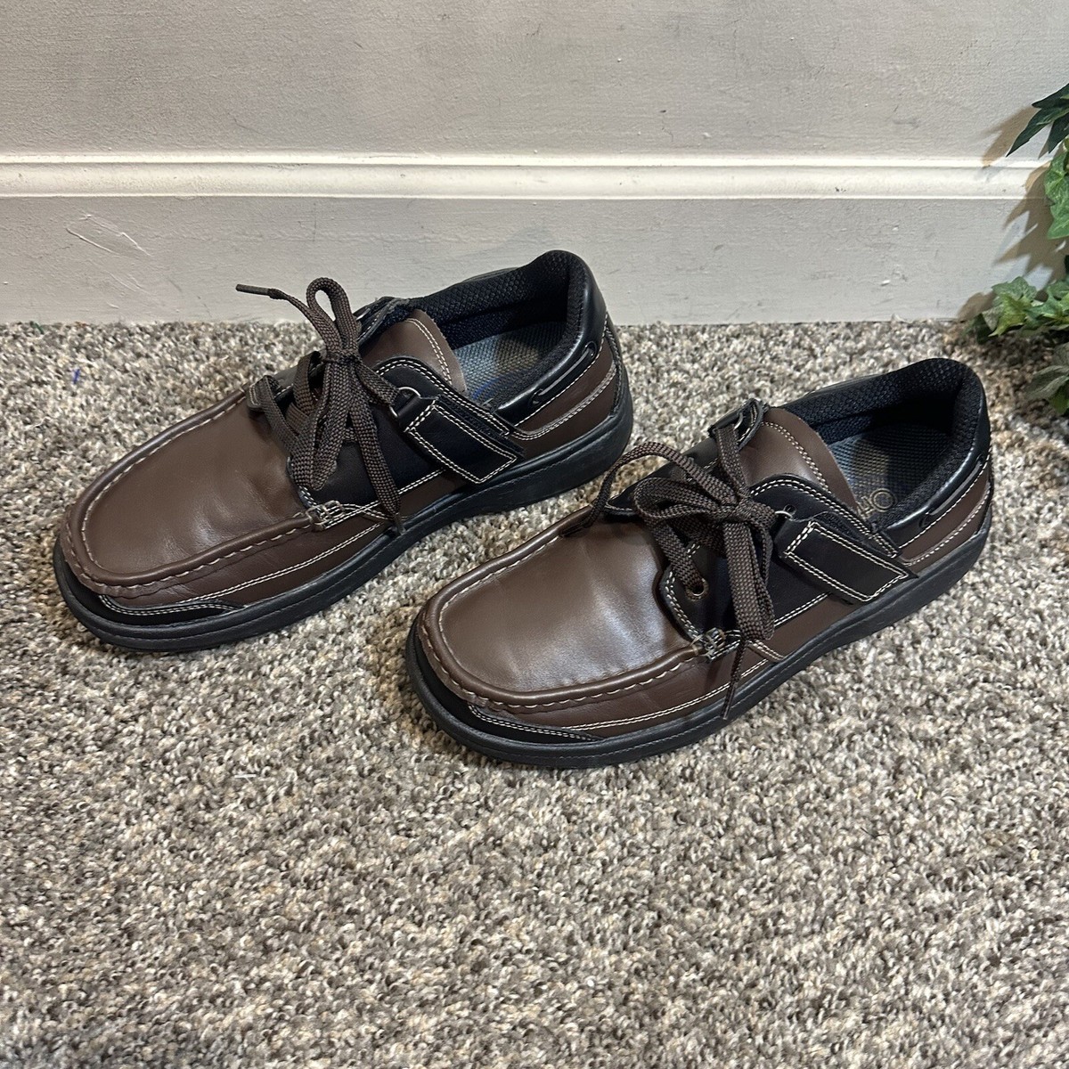 Orthofeet 422 Baton Rouge Men\'s Brown Black Leather Casual Shoes Size 13 (4E) Orthofeet 422 Baton Rouge Men main image 4