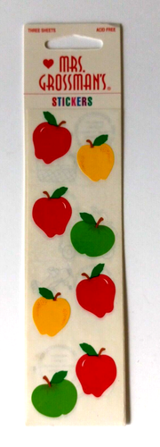Vintage Mrs. Grossman's Stickers 3 Sheets Apples Acid-Free 1999 NOS