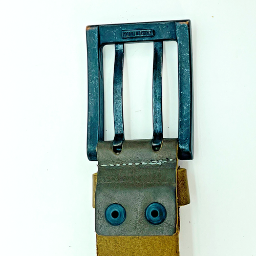 VTG Cowboys Belt 41030 Lt. Brown Leather Men's 85-40in Netherlands Buckle Italy - Imagen 5 de 9