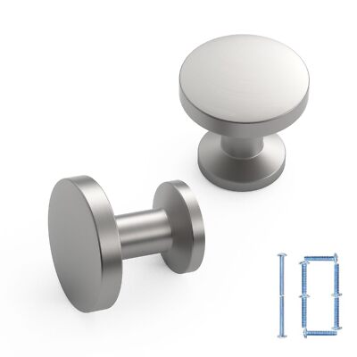 10PCS Brushed Satin Nickel Cabinet Knobs Round Kitchen Drawer Knobs Hardware