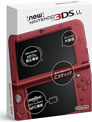 USED Japanese New Nintendo 3DS XL LL METALLIC RED with all items 