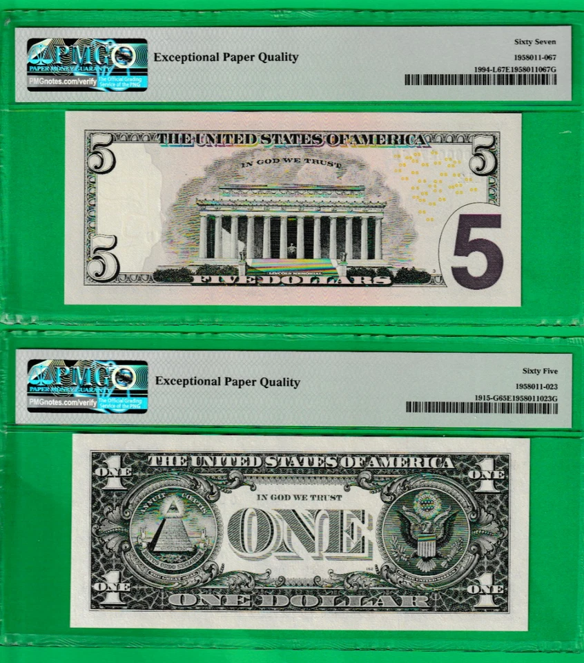 2009 $5 & 1988A $1 Federal Reserve Notes MATCHING LOW Serial /N 00002726 - Image 2 of 2