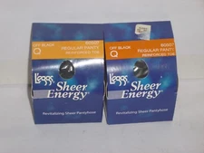 (2 pack) Leggs Sheer Energy Pantyhose Off Black Q 60507 Regular Reinforced Toe
