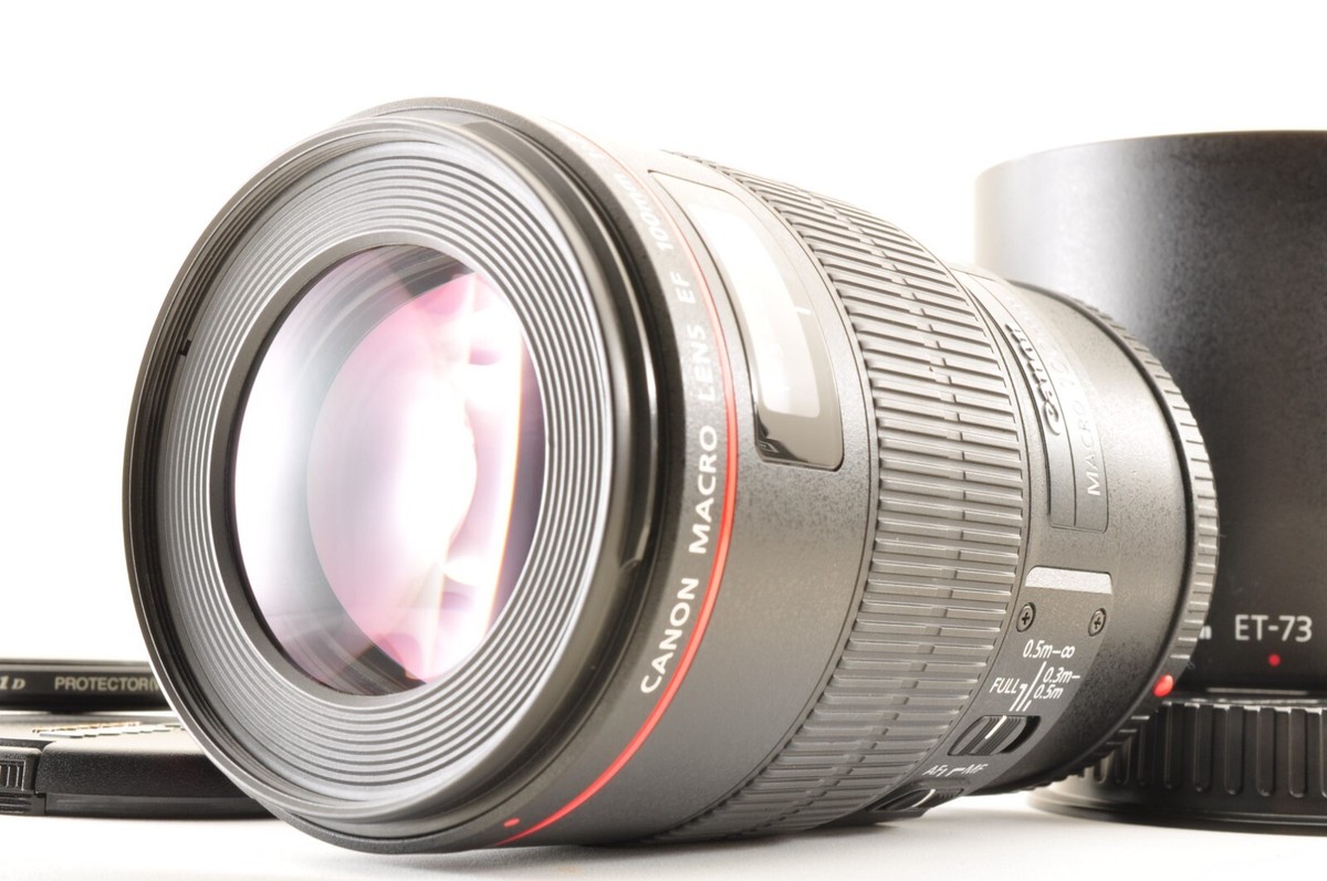 Canon EF 100mm F/2.8 L Macro IS USM Portrait Lens w/Hood