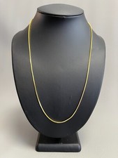 SHARP  STAMPED 18K GOLD FILLED 1.6mm BOX CHAIN 22" LONG FITS PENDANT NECKLACE
