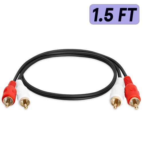 2 RCA Audio Cable Dual RCA Stereo Speaker Cord 2 RCA Male to Male Lead - 2 PACK - Picture 12 of 12