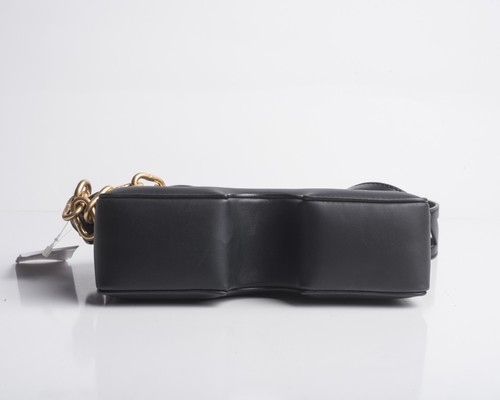 Off-White Virgil Abloh Womens Black Burrow Purse Bag Pouch Gold Chain Strap - Picture 5 of 8