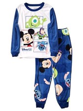 Disney Boys Lightweight Blue  White Pajama Shirt  Sleep Pants Set