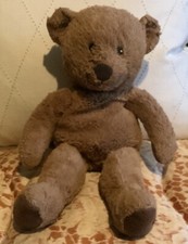 Vintage Plush Pre-Loved Carmel Brown Teddy Bear Doll W Black Nose Eyes