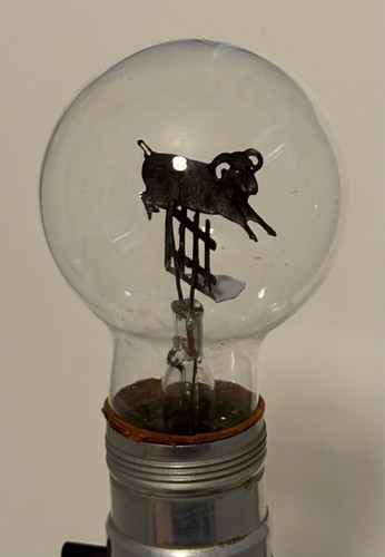 VINTAGE WORKING AEROLUX NEON LIGHT BULB WITH RAM JUMPING A FENCE NOS - Picture 3 of 3